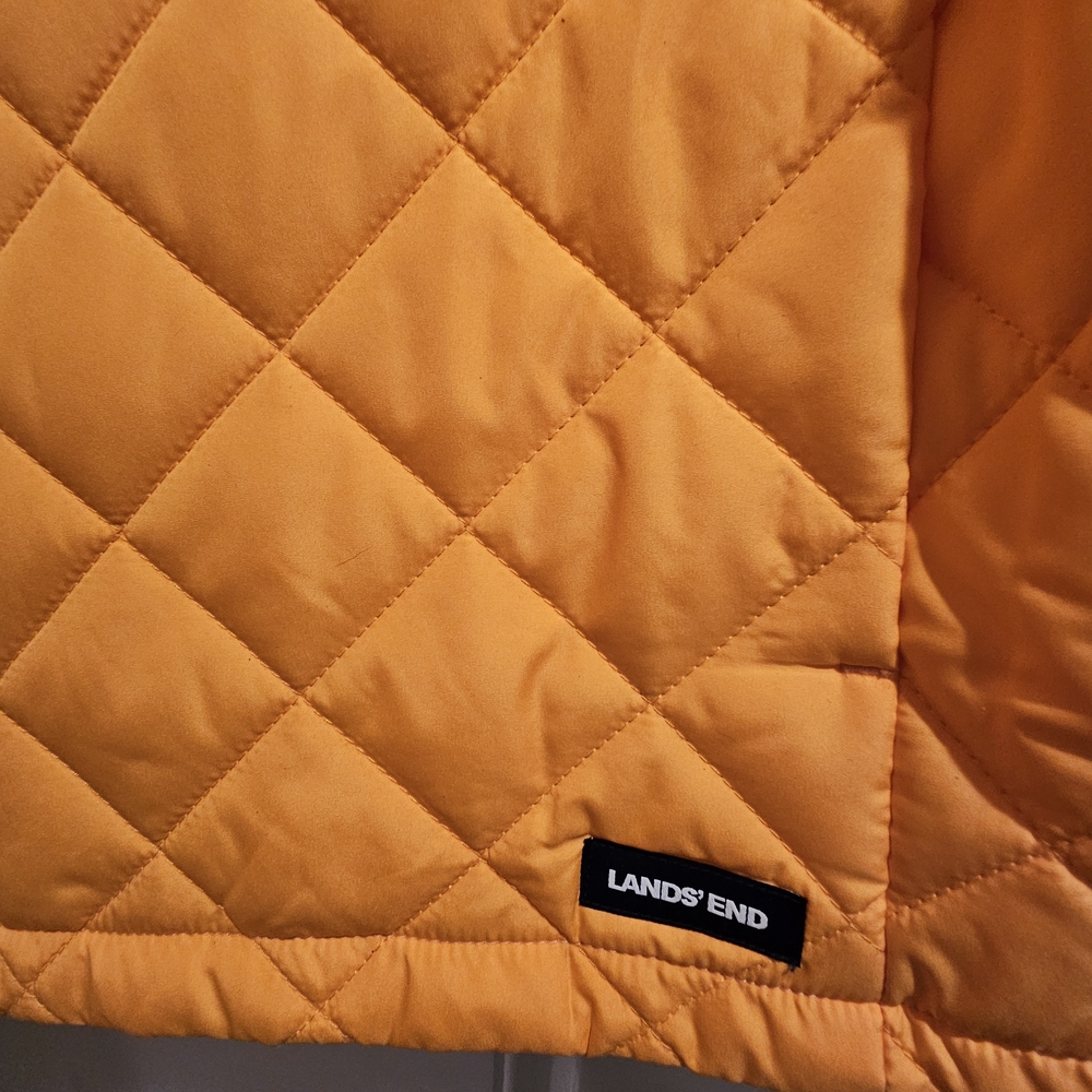 Lands' End Bright Yellow Quilted Vest 3X - Picture 2 of 8